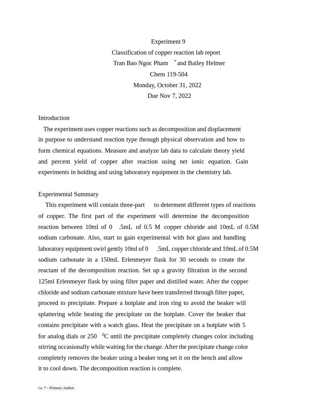 Classification of copper reaction lab report.pdf_d4loyyfaadm_page1