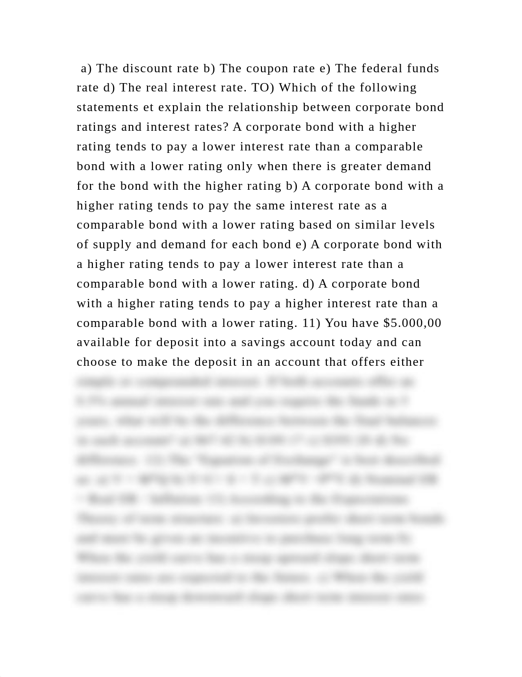 a) The discount rate b) The coupon rate e) The federal funds rate d) .docx_d4lpmwy3d2n_page2