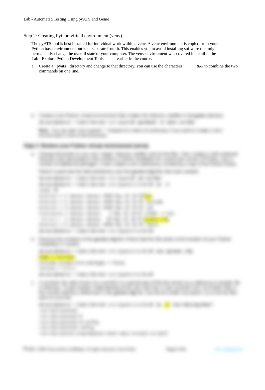 7.6.3 Lab - Automated Testing Using pyATS and Genie.docx_d4mf596zp6a_page2