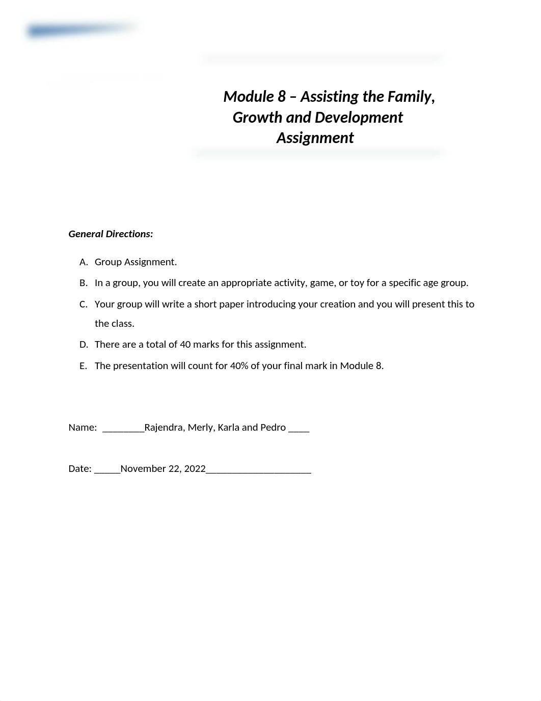 IV-9 Assigmt - Module 8 Assisting the Family.docx_d4moj5mex5e_page1