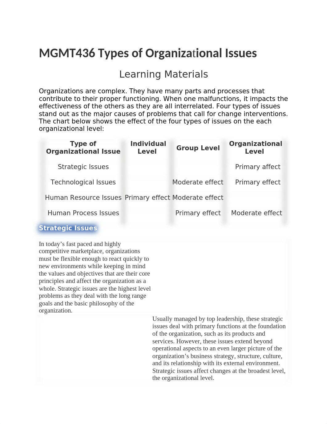 MGMT436 Types of Organizational Issue1.docx_d4mvcfeygpd_page1