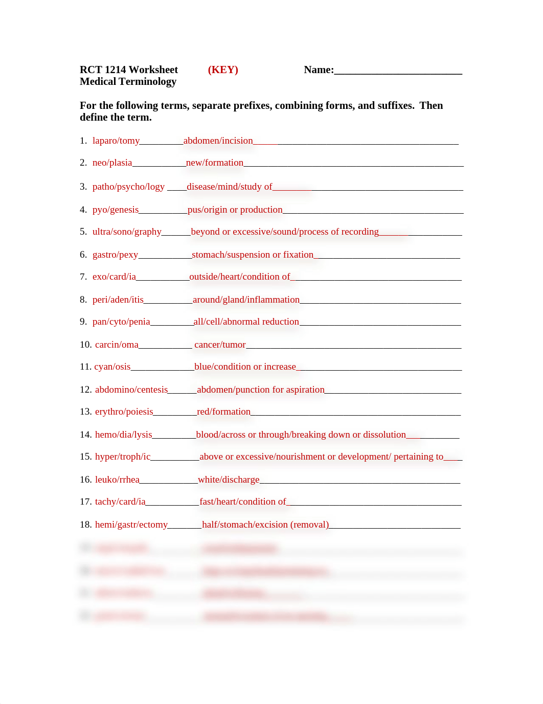 Homework - Medical Termninolgy Exercise Key.doc_d4mwp0fnxcy_page1