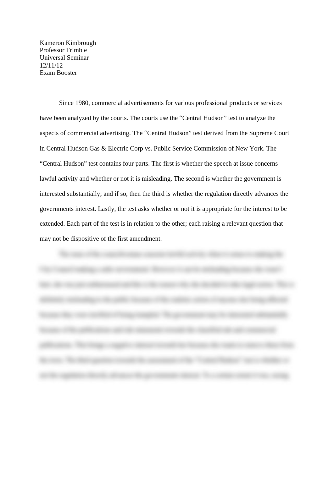 Essay about the Supreme Court Decision on the Central Hudson_d4nc76zxdij_page1