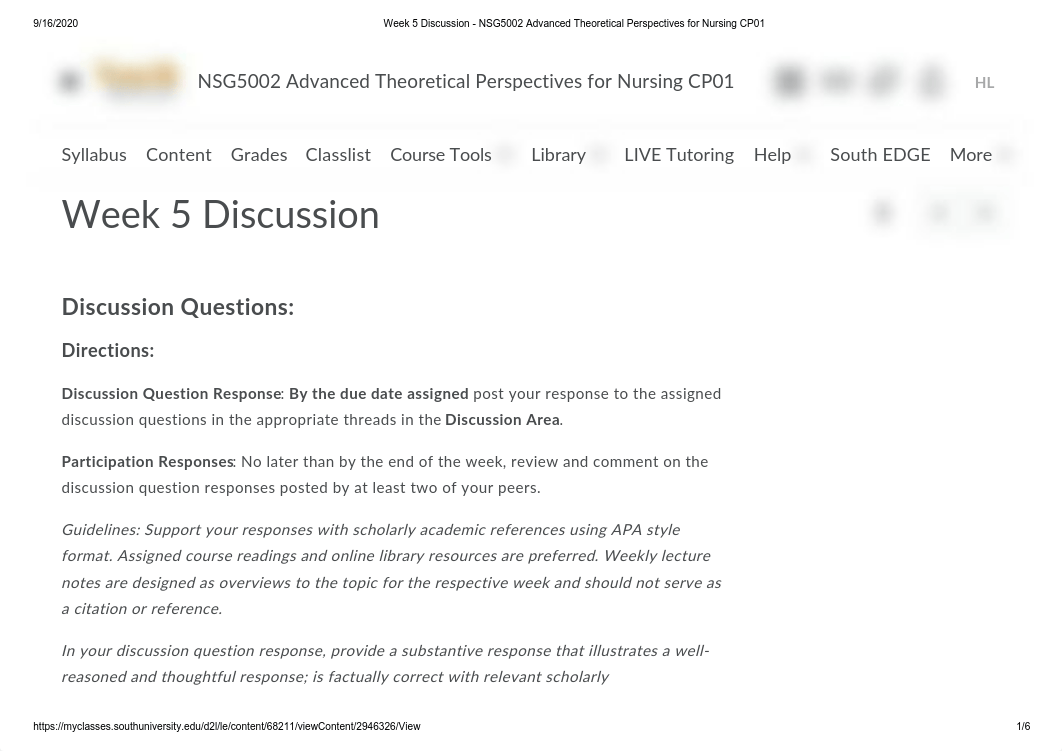 Week 5 Discussion - NSG5002 Advanced Theoretical Perspectives for Nursing CP01.pdf_d4nn4ul17b2_page1