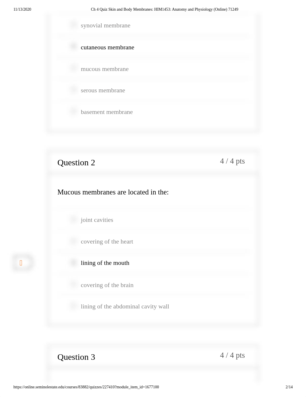 Ch 4 Quiz Skin and Body Membranes_ HIM1453_ Anatomy and Physiology (Online) 71249.pdf_d4opjhxnrb6_page2