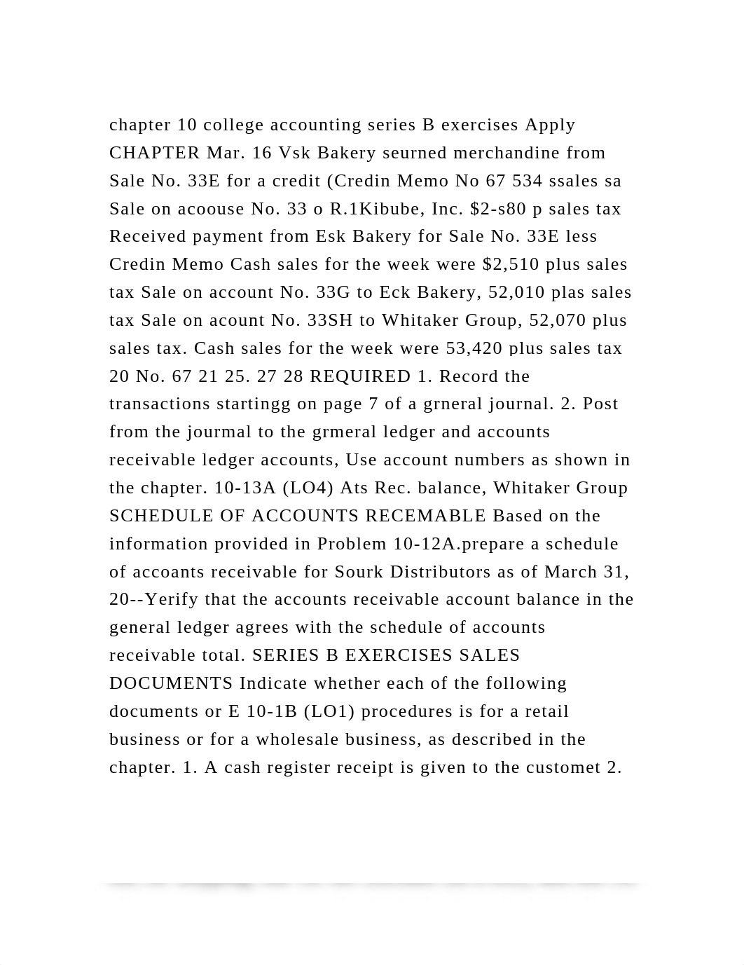 chapter 10 college accounting series B exercises Apply CHAPTER Mar. .docx_d4osy7csu0l_page2