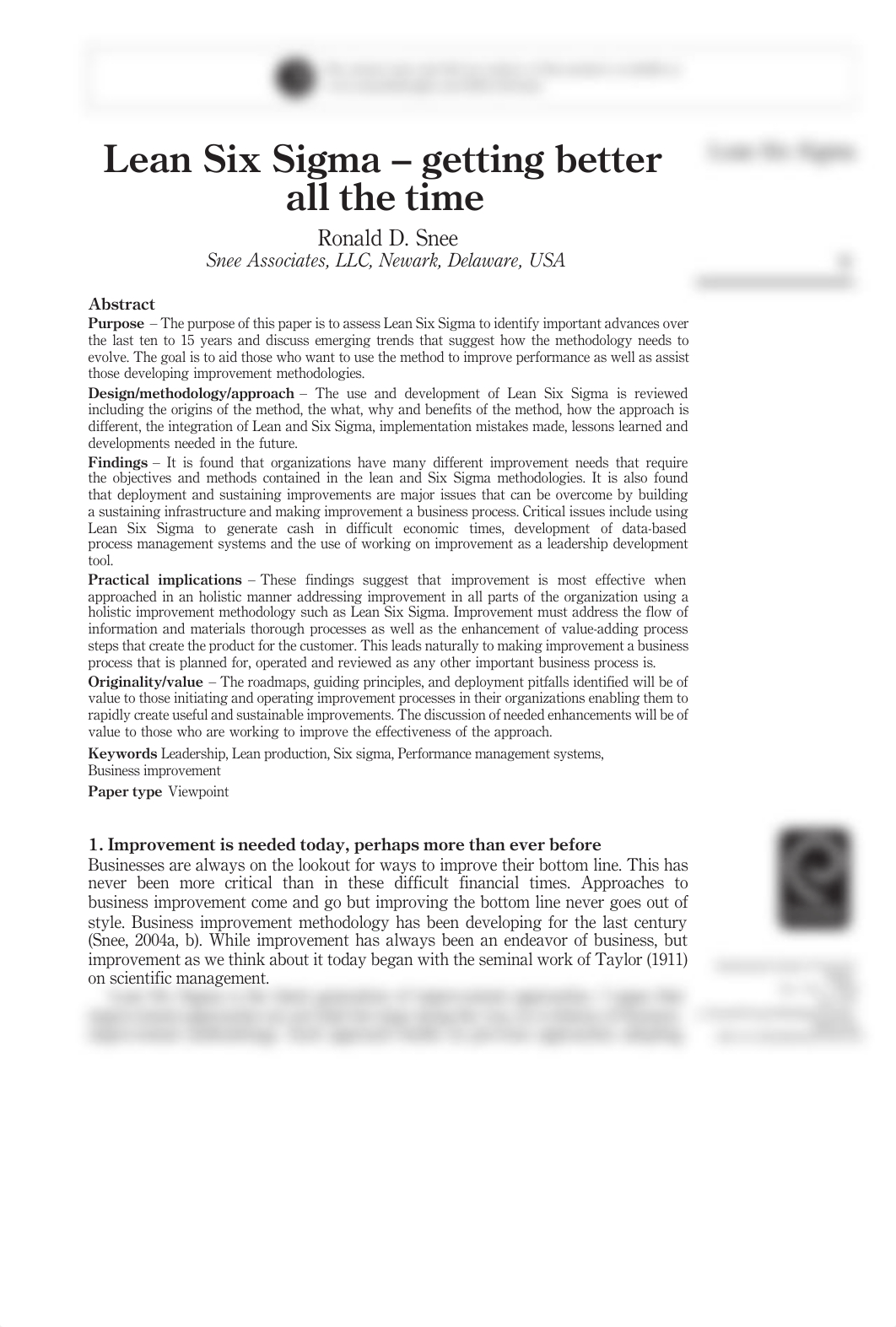 Lean Six Sigma - getting better all the time_d4p3ll95stb_page1