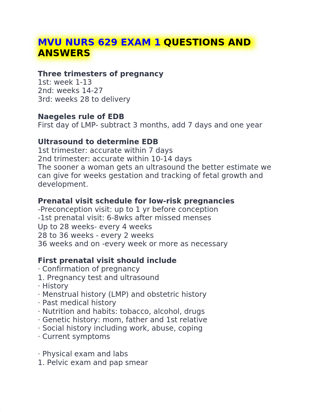 MVU NURS 629 EXAM 1 QUESTIONS AND ANSWERS.docx_d4p74zcnbi6_page1