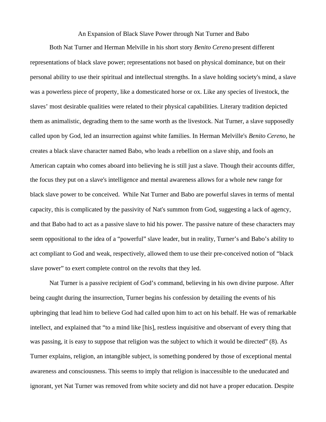 Essay Babo and Nat Turner Accounts Of Power_d4py5n9dsun_page1