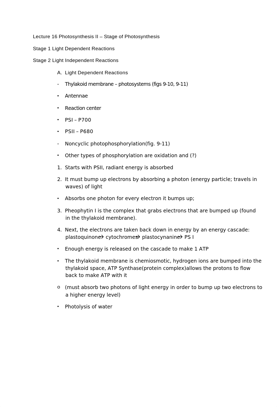 Lecture 16 - Photosynthesis II &acirc;€" Stage of Photosynthesis_d4q6809o5ki_page1