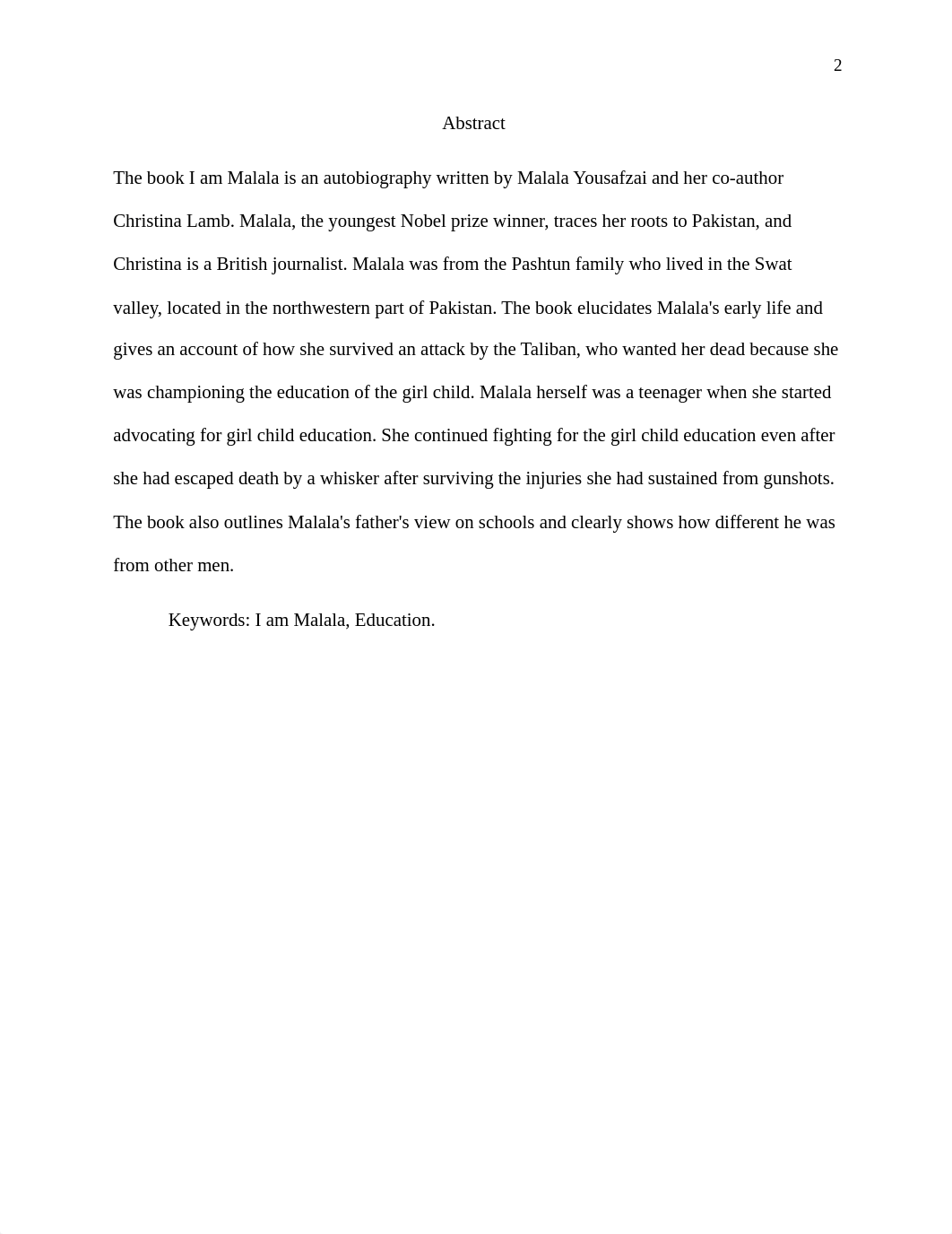 A reflection paper on the book I am Malala by Malala Yousafzai.edited.docx_d4q7b9anthn_page2