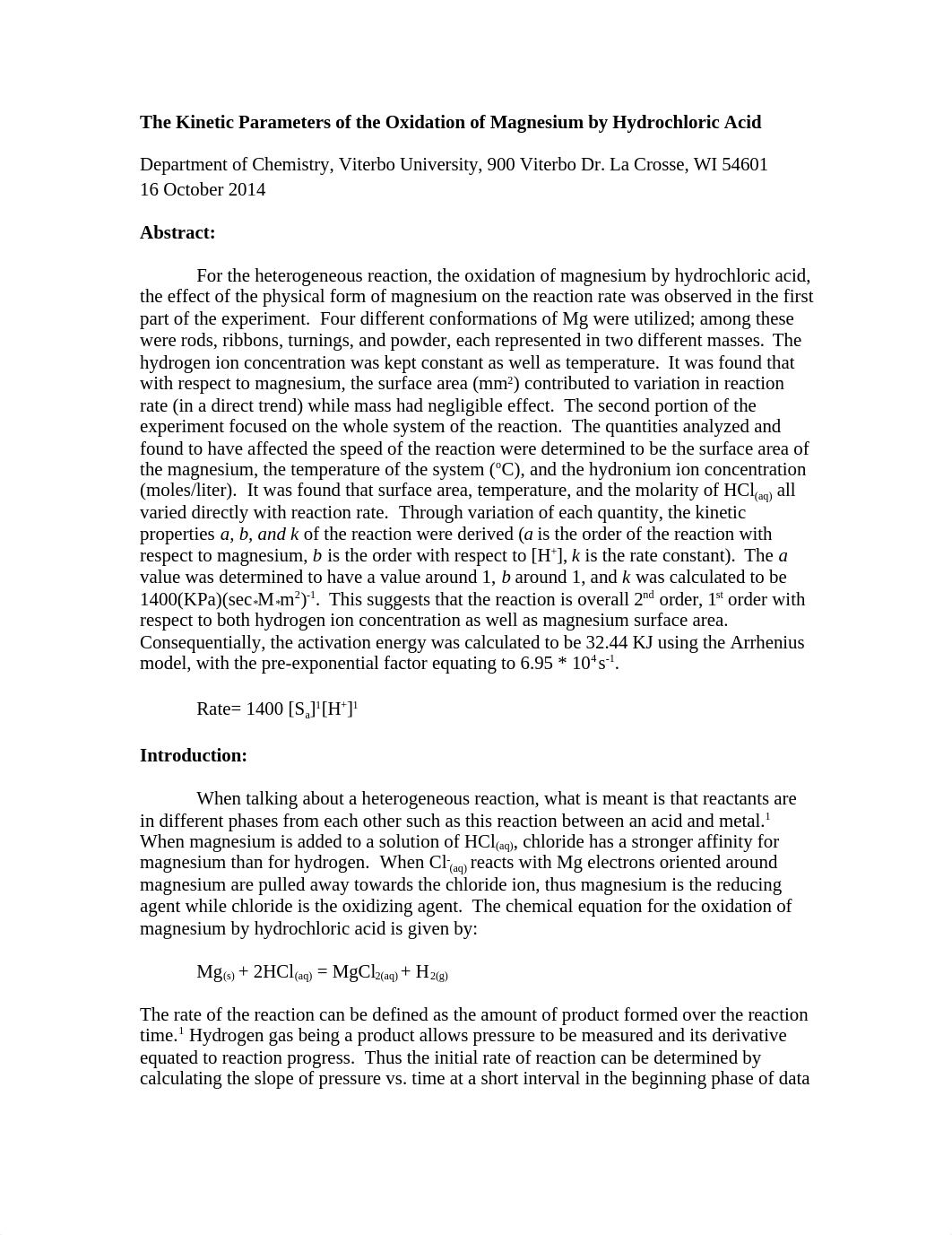 The Kinetic Parameters of the Oxidation of Magnesium by Hydrochloric Acid.docx_d4qrqysimwl_page1