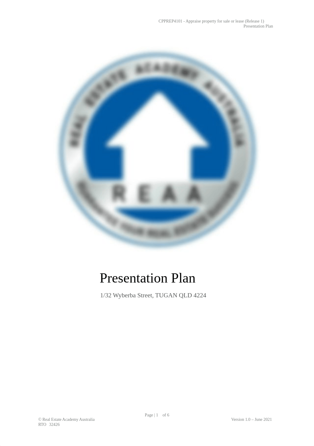 REAA - CPPREP4504 - Presentation Plan - Wyberba Street - v1.0.docx_d4qyj6foq90_page1