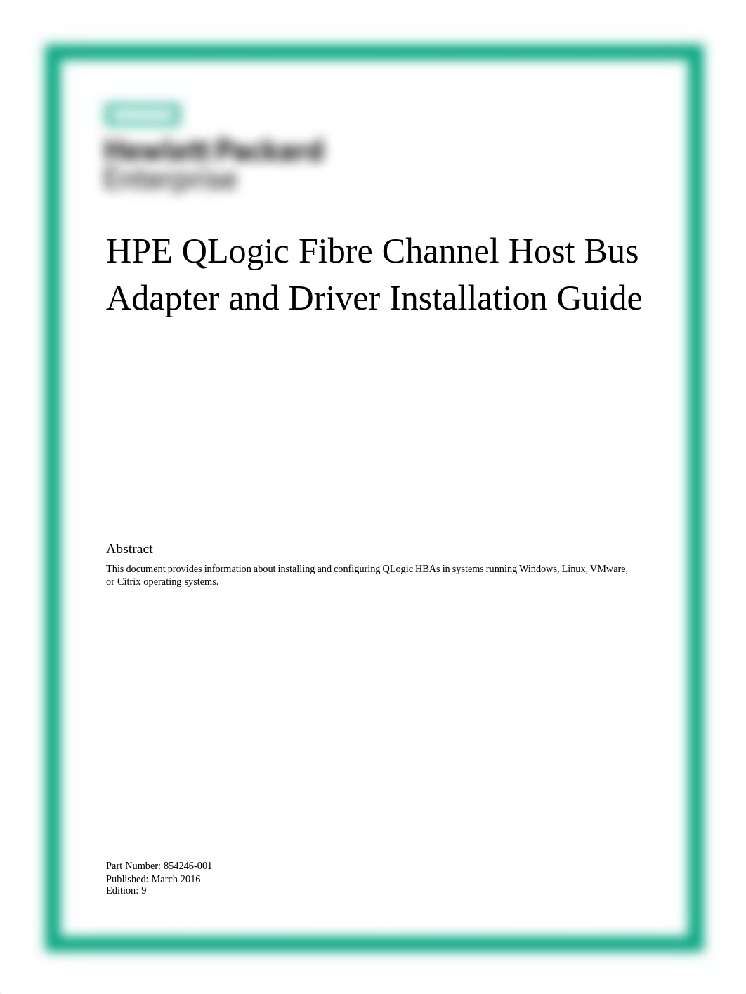 HPE QLogic Fibre Channel Host Bus Adapter and Driver Installation Guide-c01487184.pdf_d4r8fgjziag_page1