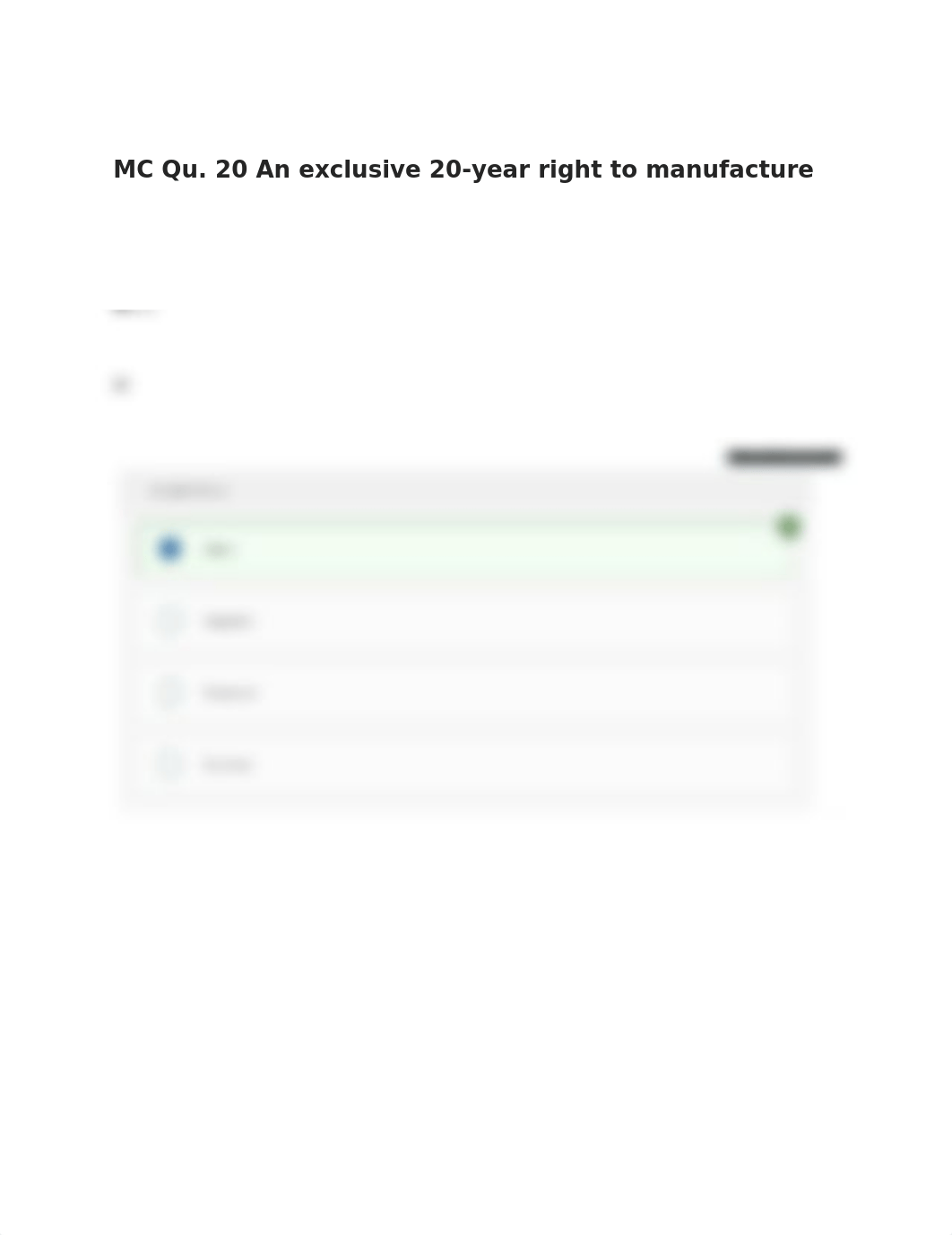 MC Qu. 20 An exclusive 20-year right to manufacture a....docx_d4rss3wu673_page1