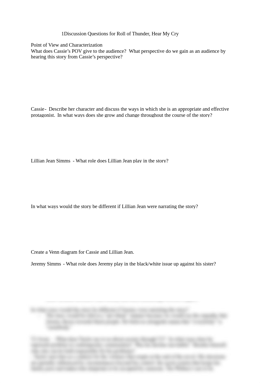 Child. Lit. Roll of Thunder Discussion Questions-1.docx_d4rxwn3ntun_page1