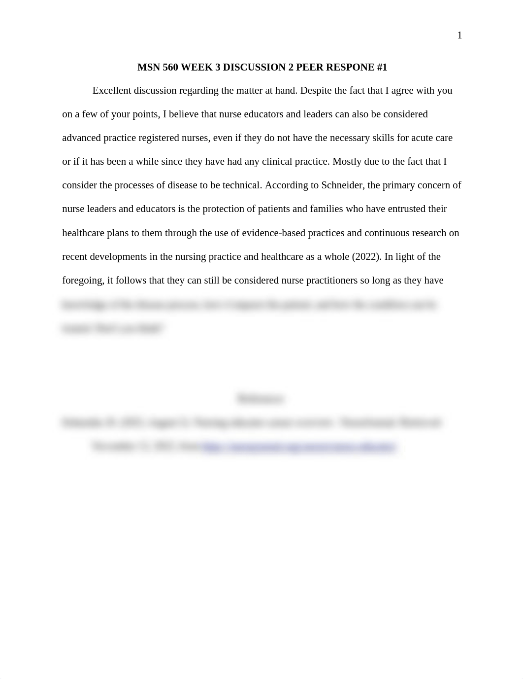 MSN 560 WEEK 3 DISCUSSION 2 PEER RESPONE #1.docx_d4rzn8s2rsi_page1