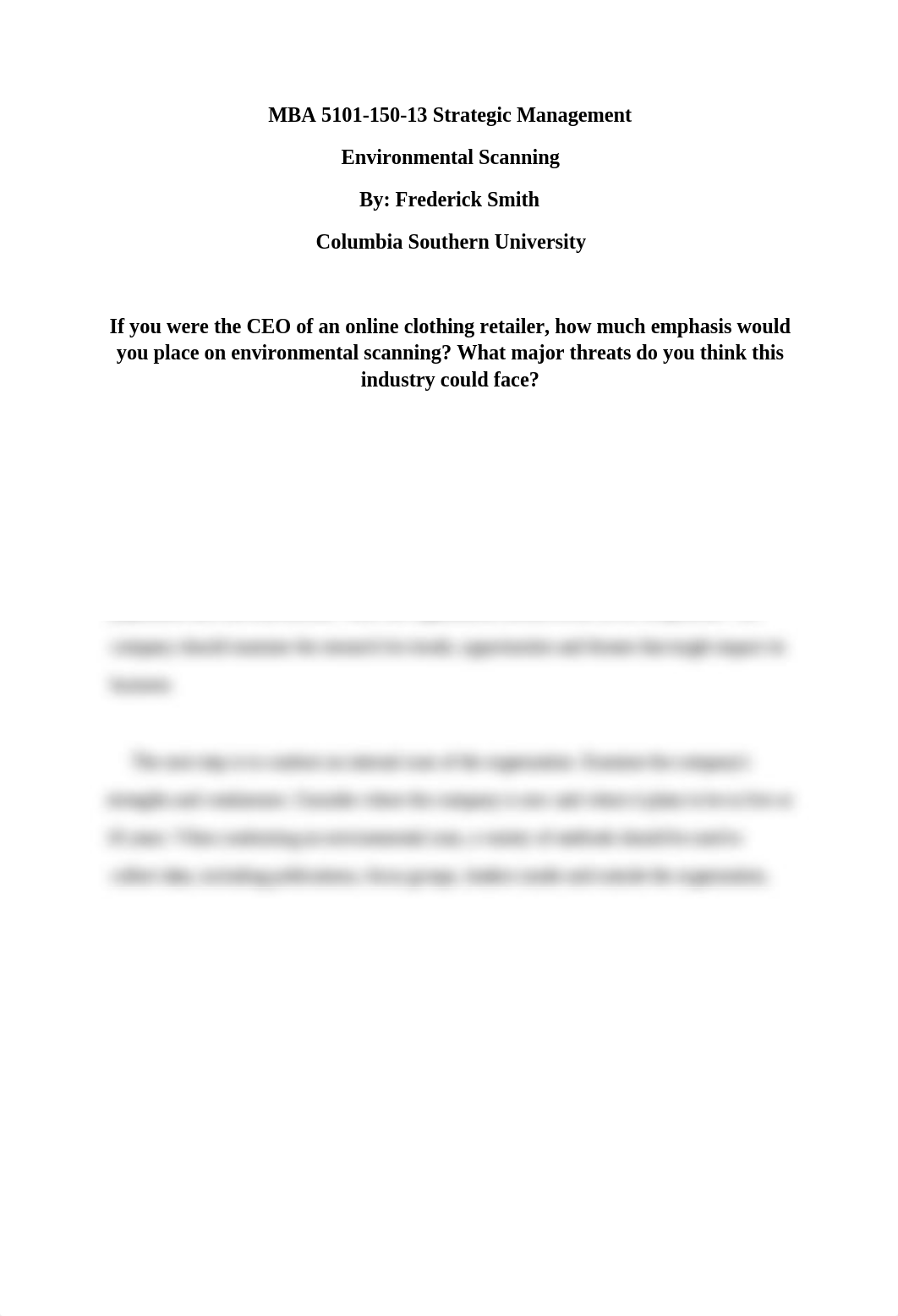 Frederick Smith MBA 5101-150-13 Environmental Scanning and threats.docx_d4s0kfbbi13_page1