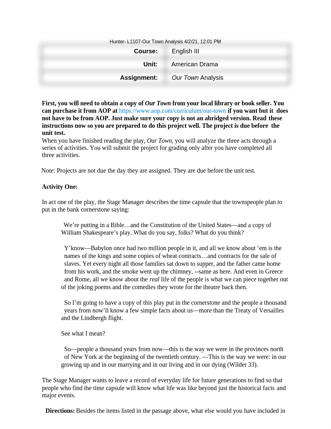 Hunter- L1107-Our Town Analysis (2).docx_d4sc6g3wemy_page1