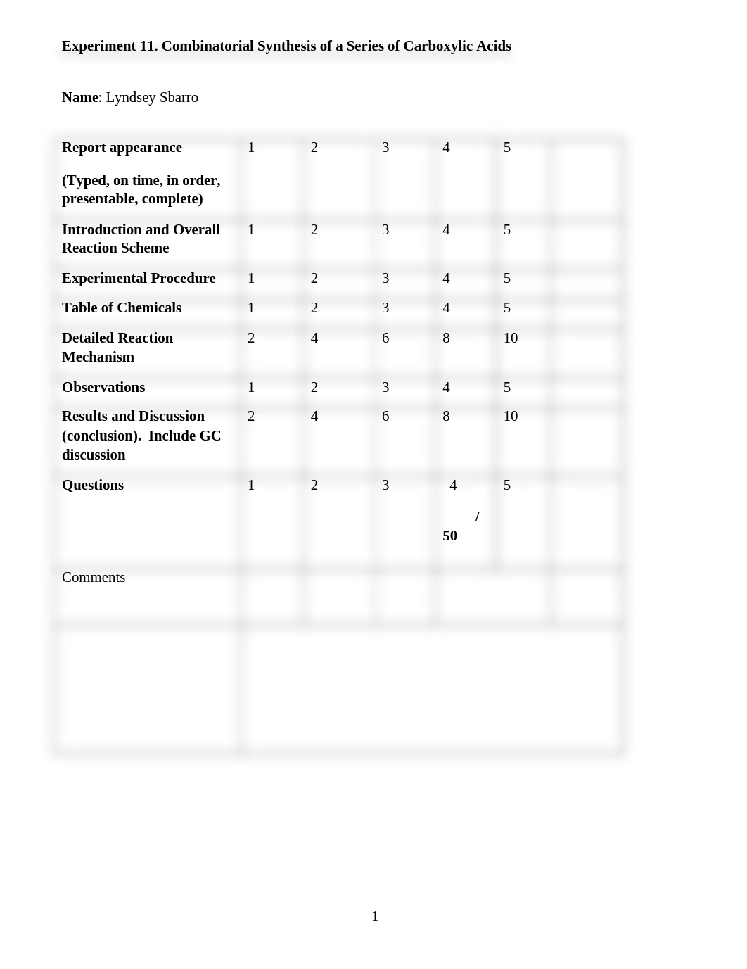 Exp 11-Combinatorial synthesis of esters lab report template.docx_d4skqkyvj0f_page1