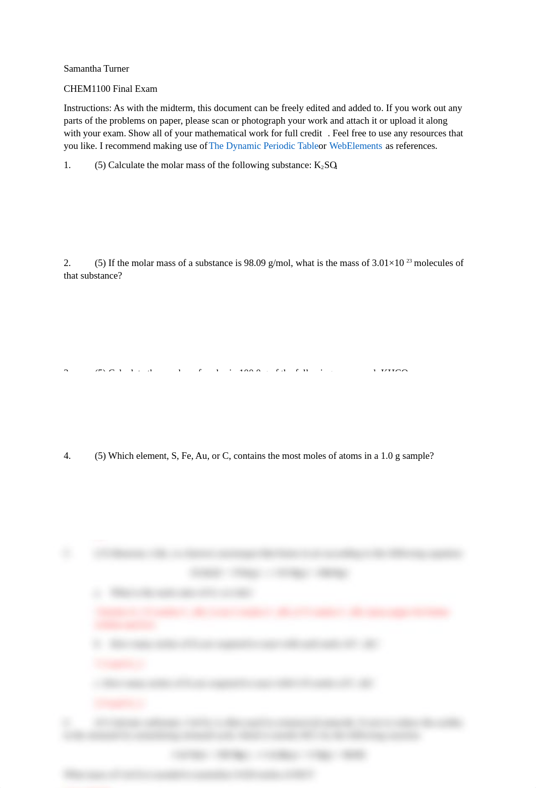 CHEM1100 Final Exam--SAMANTHA TURNER.docx_d4sy2z6up4h_page1