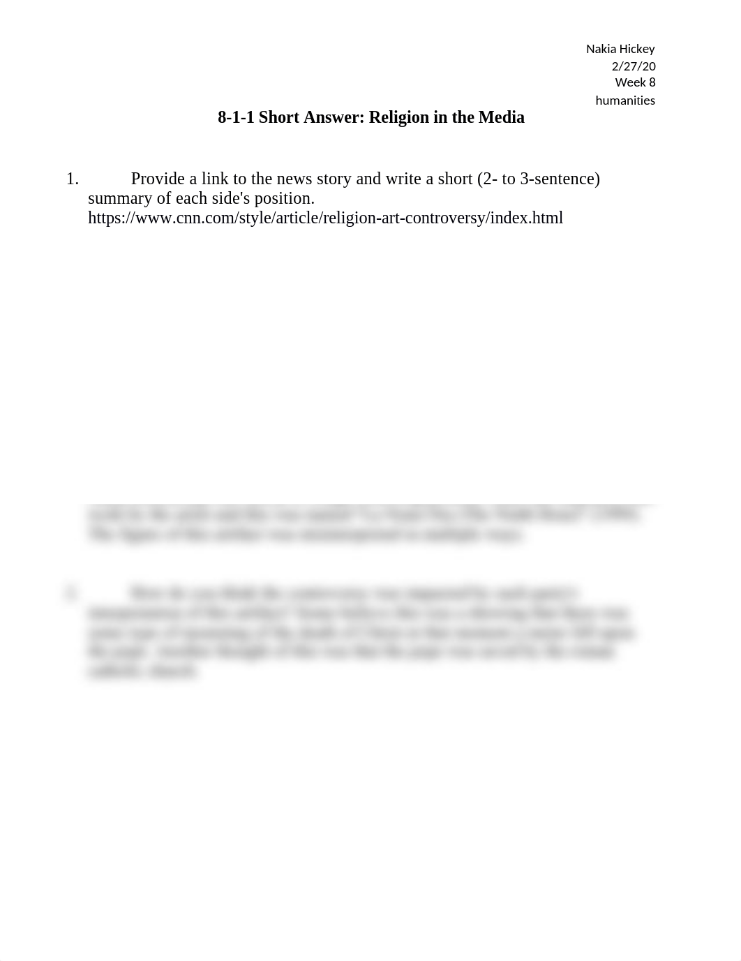 8 1 1 Short Answer Religion in the Media.docx_d4tjcwq190p_page1