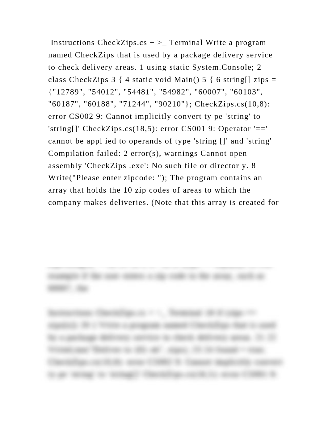 Instructions CheckZips.cs + _ Terminal Write a program named CheckZi.docx_d4v0nc306kc_page2
