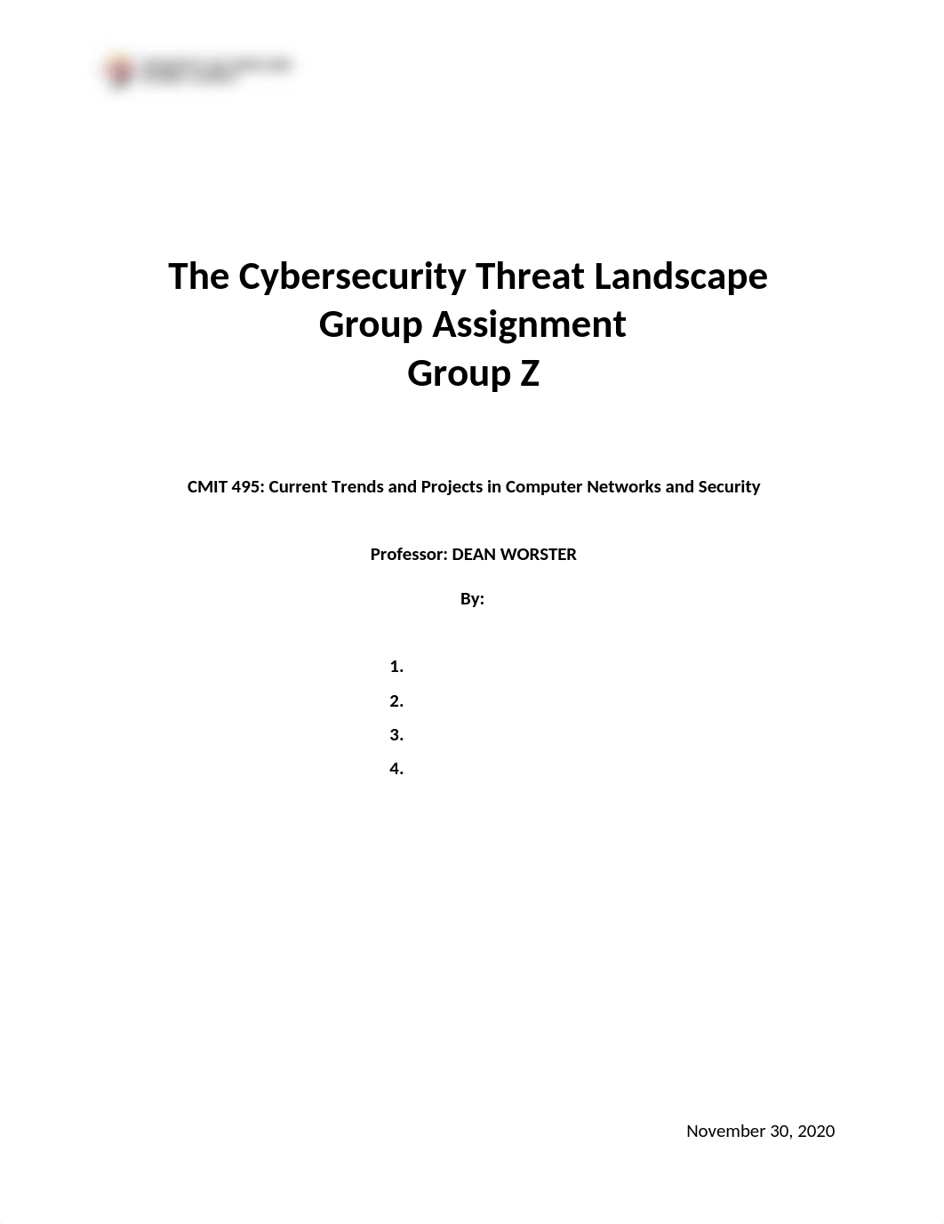 CMIT 495 Project 4 The Cybersecurity Threat Landscape.docx_d4vxolhvapc_page1