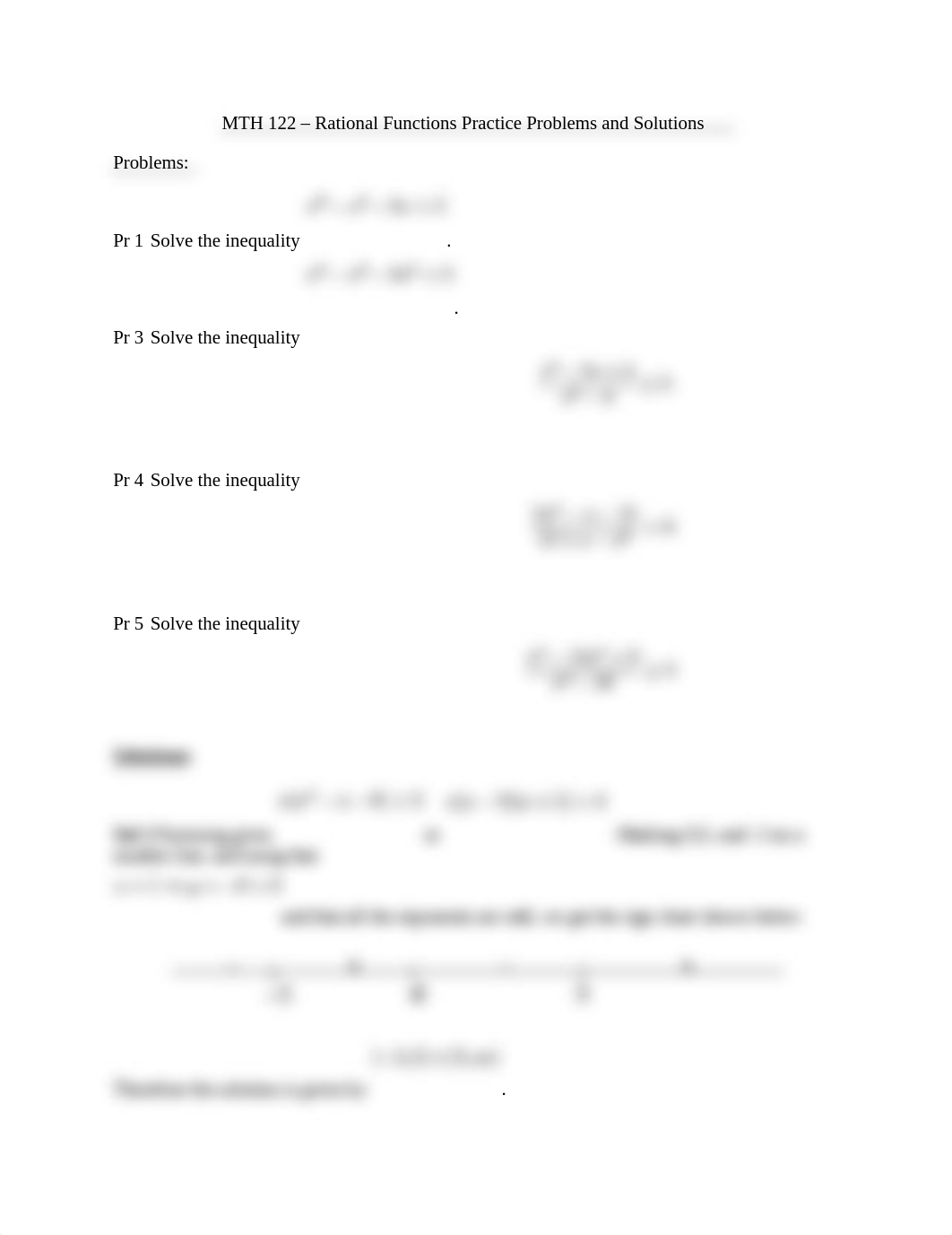 MTH 122 - Rational Functions Practice Problems and Solutions_d4vym9zm7wd_page1