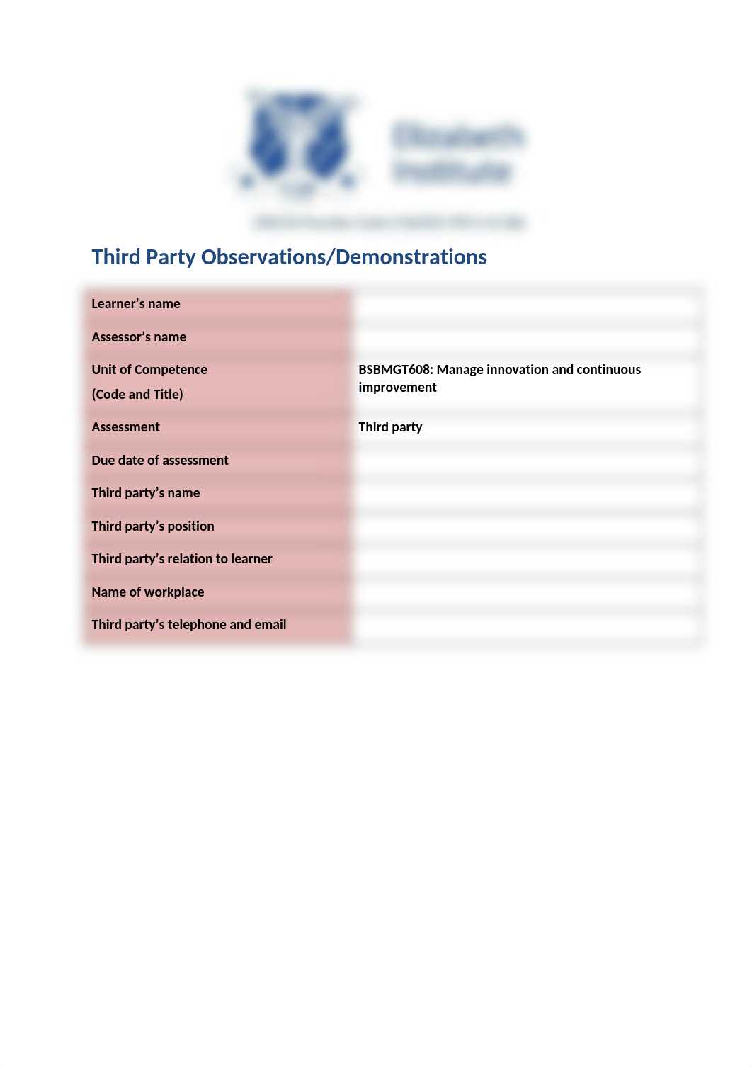 BSBMGT608 Observation and Demonstration Checklists V1.0.docx_d4w1pxca4l8_page1