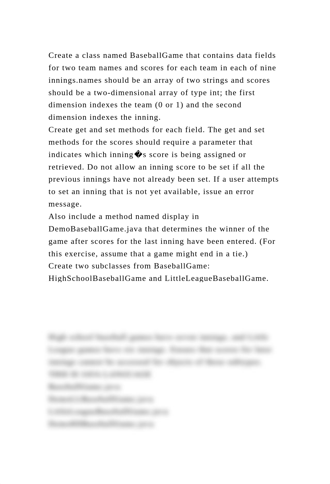 Create a class named BaseballGame that contains data fields for two .docx_d4w400pz3tk_page2
