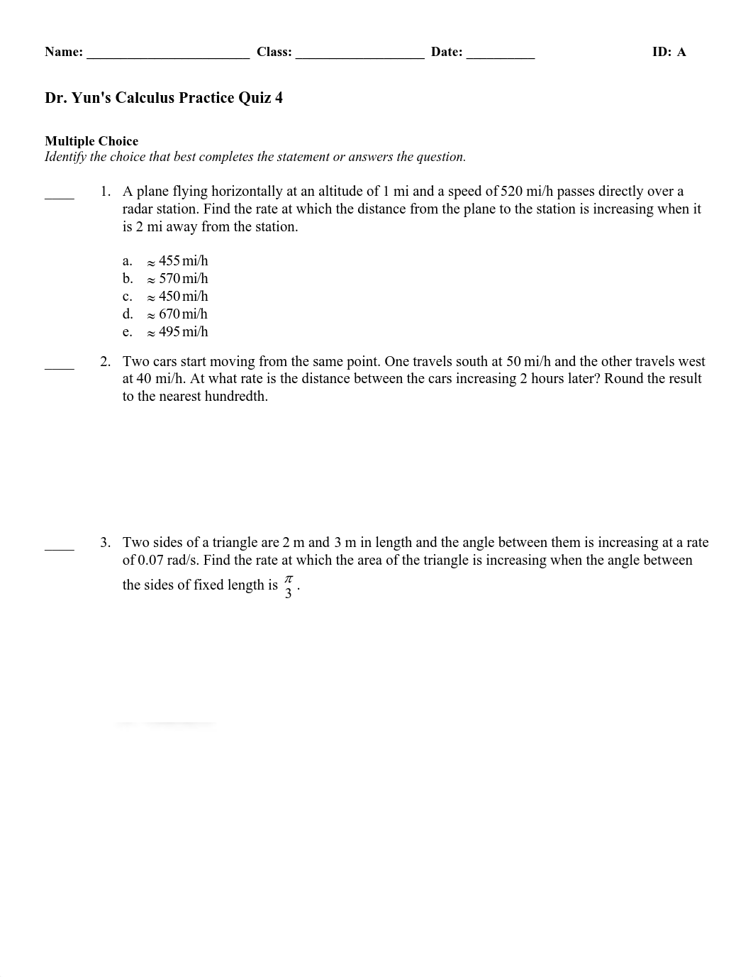 Dr. Yun's Calculus Practice Quiz 4_d4wc9x4xad1_page1