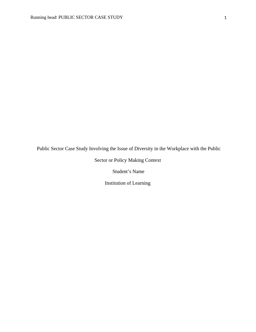 Publci Sector Case Study involving an Issue of Diversity in the Workplace with the Public Sector or_d4x5elqth6n_page1