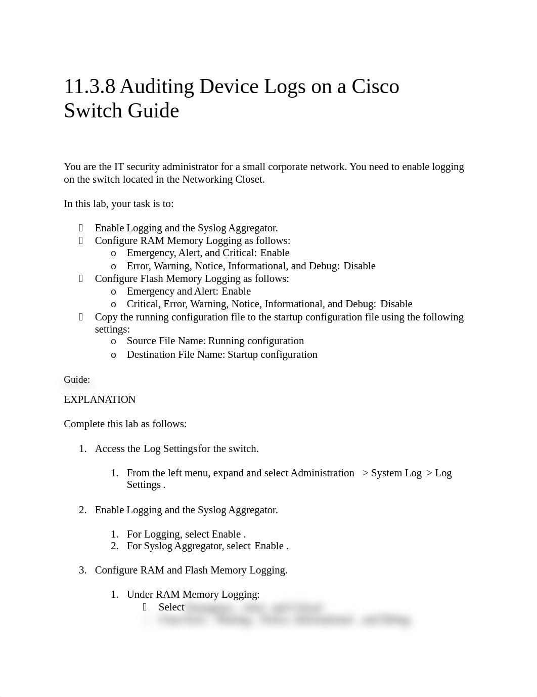 11.3.8 Auditing Device Logs on a Cisco Switch .docx_d4y2wy7al17_page1