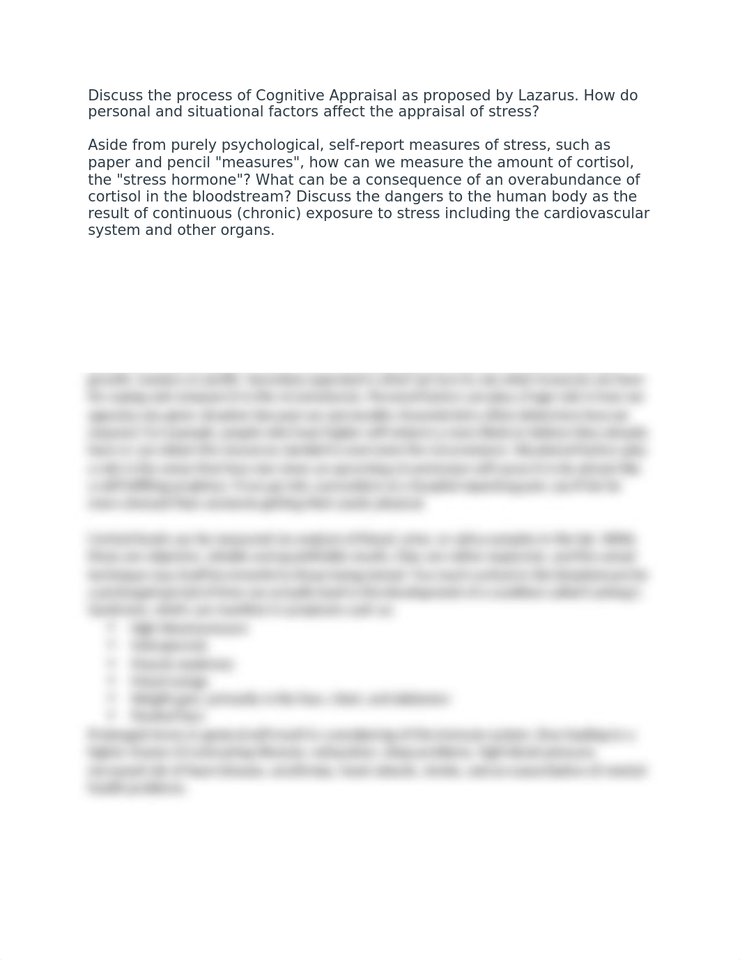 Discuss the process of Cognitive Appraisal as proposed by Lazarus.docx_d4y9xsbdz9k_page1