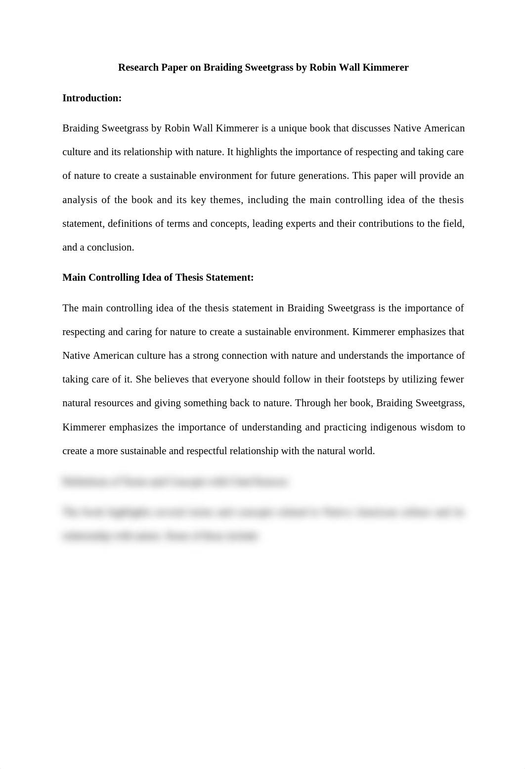 Research Paper on Braiding Sweetgrass by Robin Wall Kimmerer.docx_d4yh41q32gk_page1