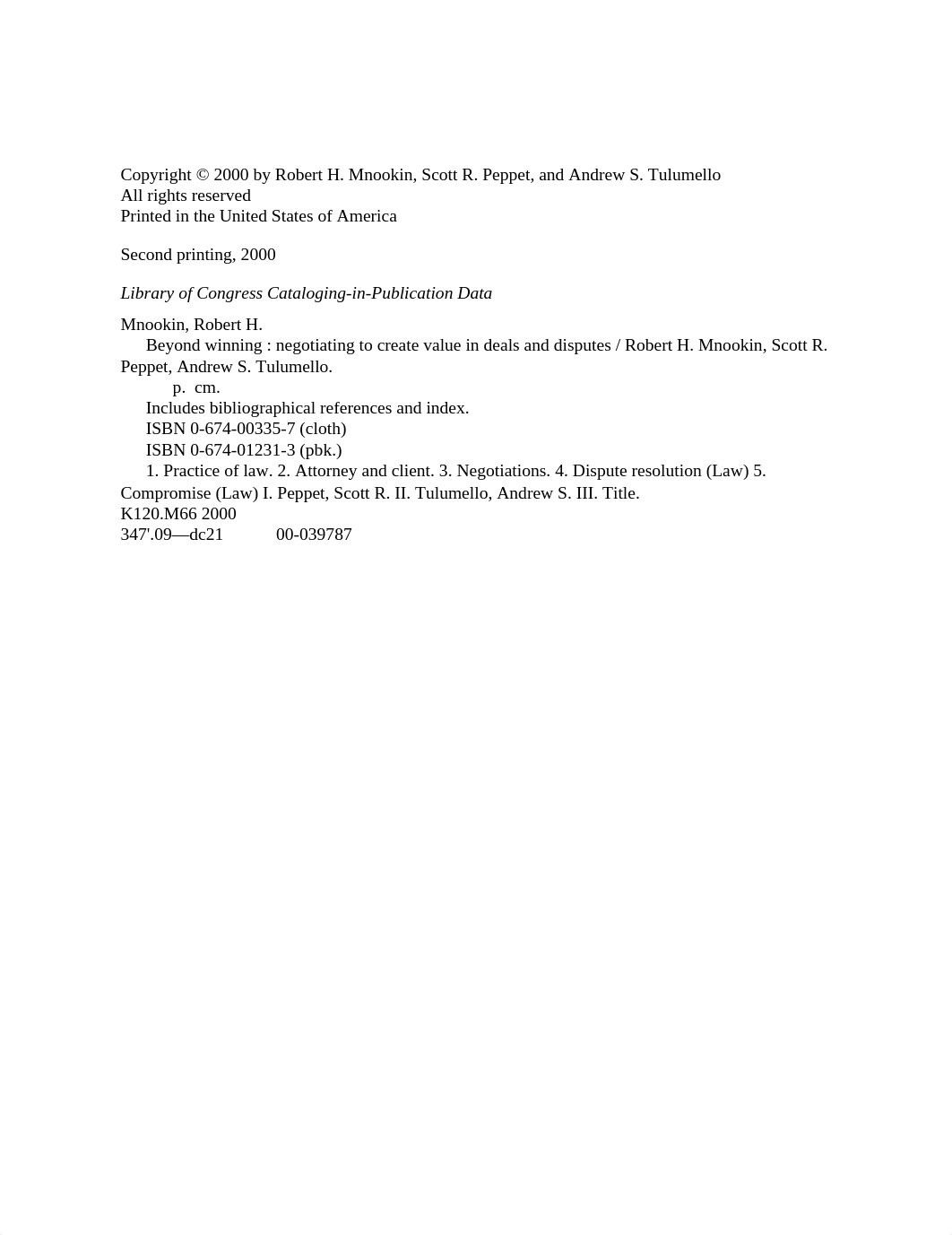 Beyond winning negotiating to create value in deals and disputes (Mnookin, Robert H) (z-lib.org).pdf_d4yqzsut7aw_page5