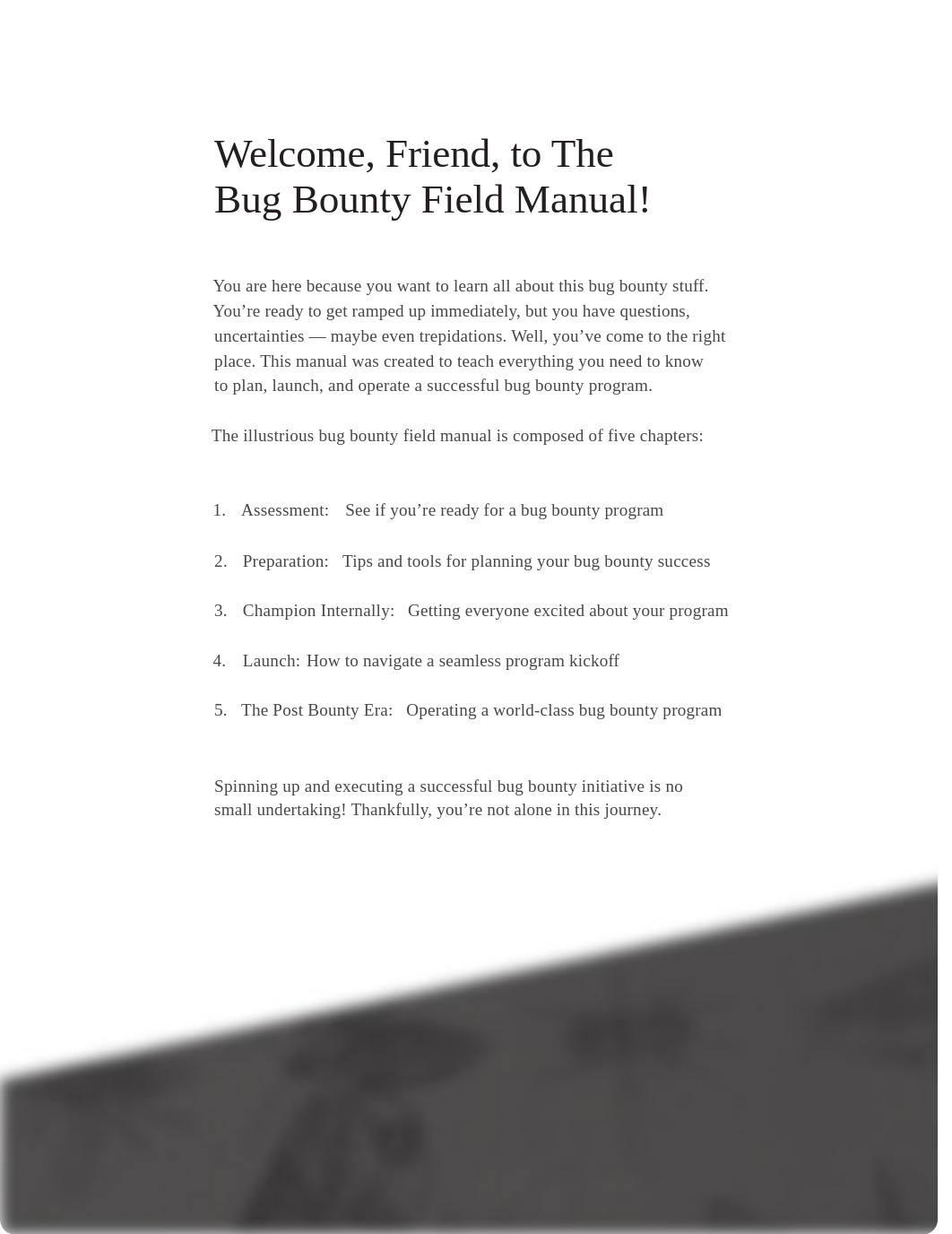 Bug Bounty Field Manual - How to Plan, Launch and Operate a Successful Bug Bounty Program (hackerone_d4ywj83bp30_page4