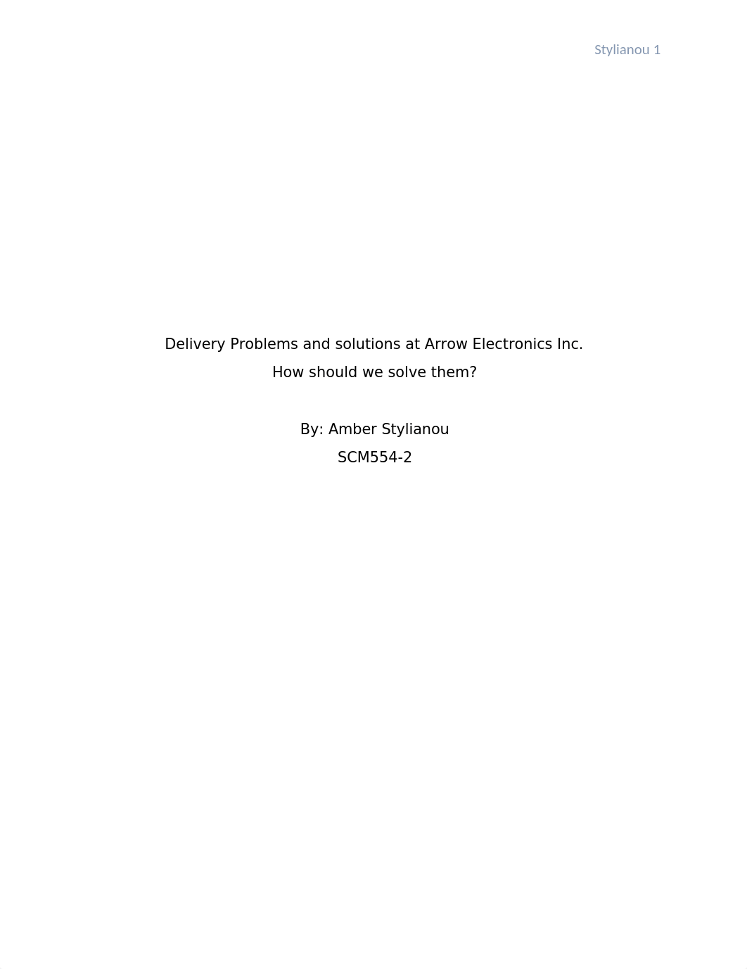 Delivery Problems and solutions at Arrow Electronics Inc.docx_d4zkp8gprap_page1