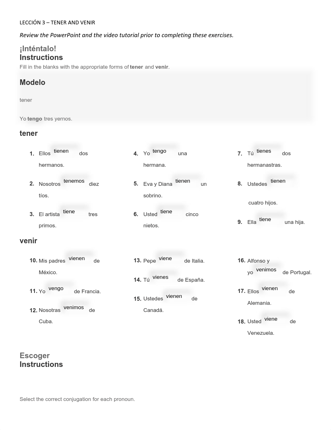 Leccion 3 - Tarea - Tener and Venir - Fillable.pdf_d50c2vgq6xu_page1