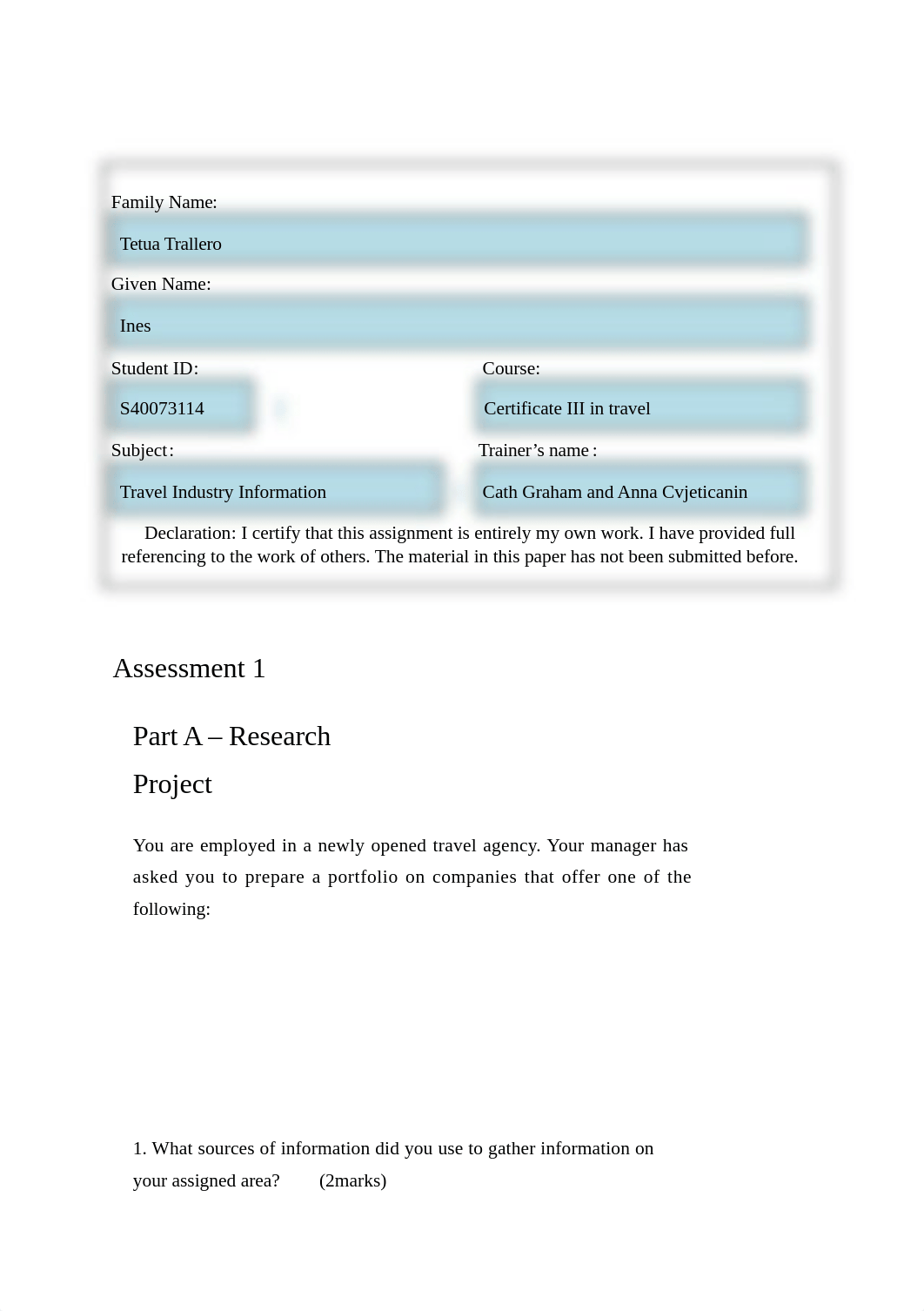 Ines S40073114 Travel Industry Information Assessment 1.docx_d50gdmzdgbw_page1