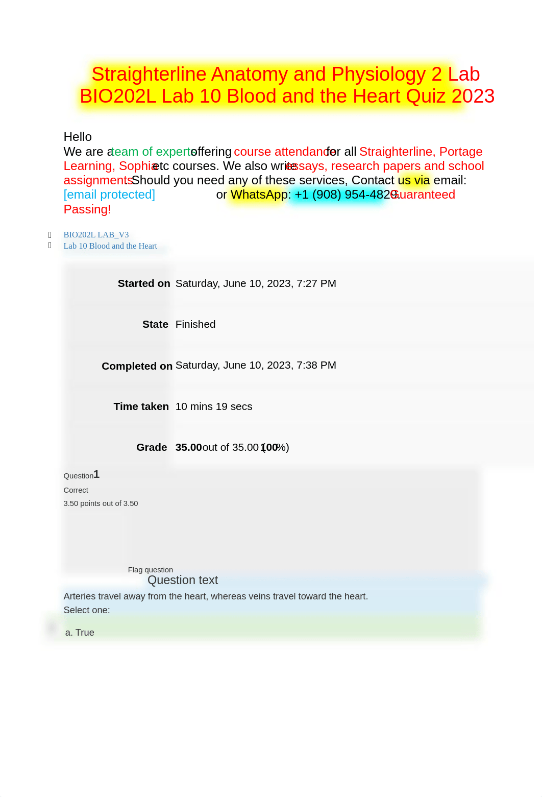 Straighterline Anatomy and Physiology 2 Lab BIO202L Lab 10 Blood and the Heart Quiz 2023.pdf_d51106k4w7d_page1