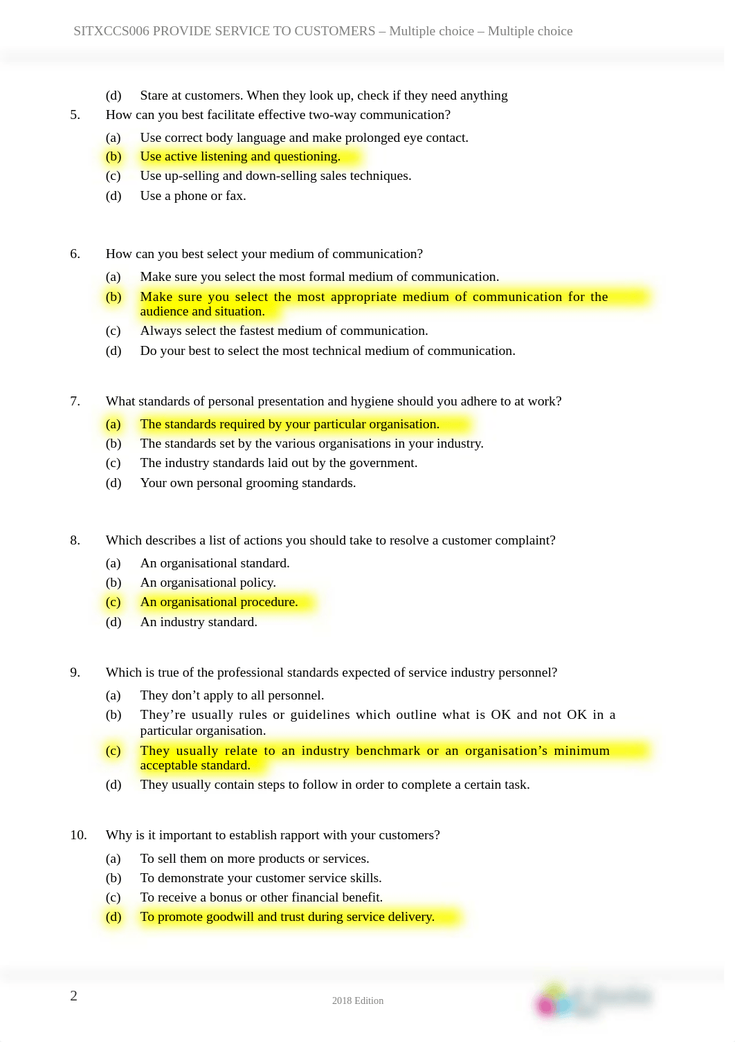 SITXCCS006_Multiple-choice_V2-1.docx_d51aiulm2io_page2