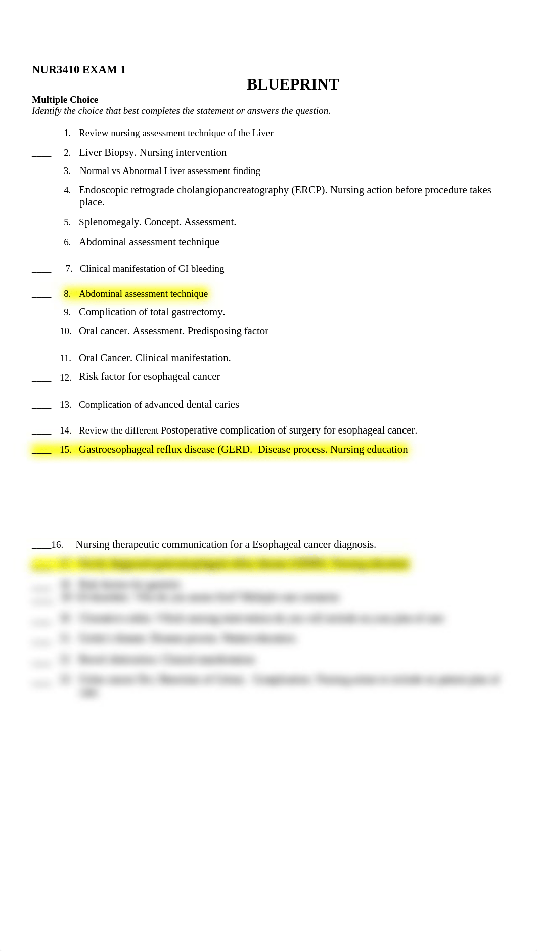 NUR3410 EXAM 1 BLUEPRINT.docx_d51mlokbc9c_page1