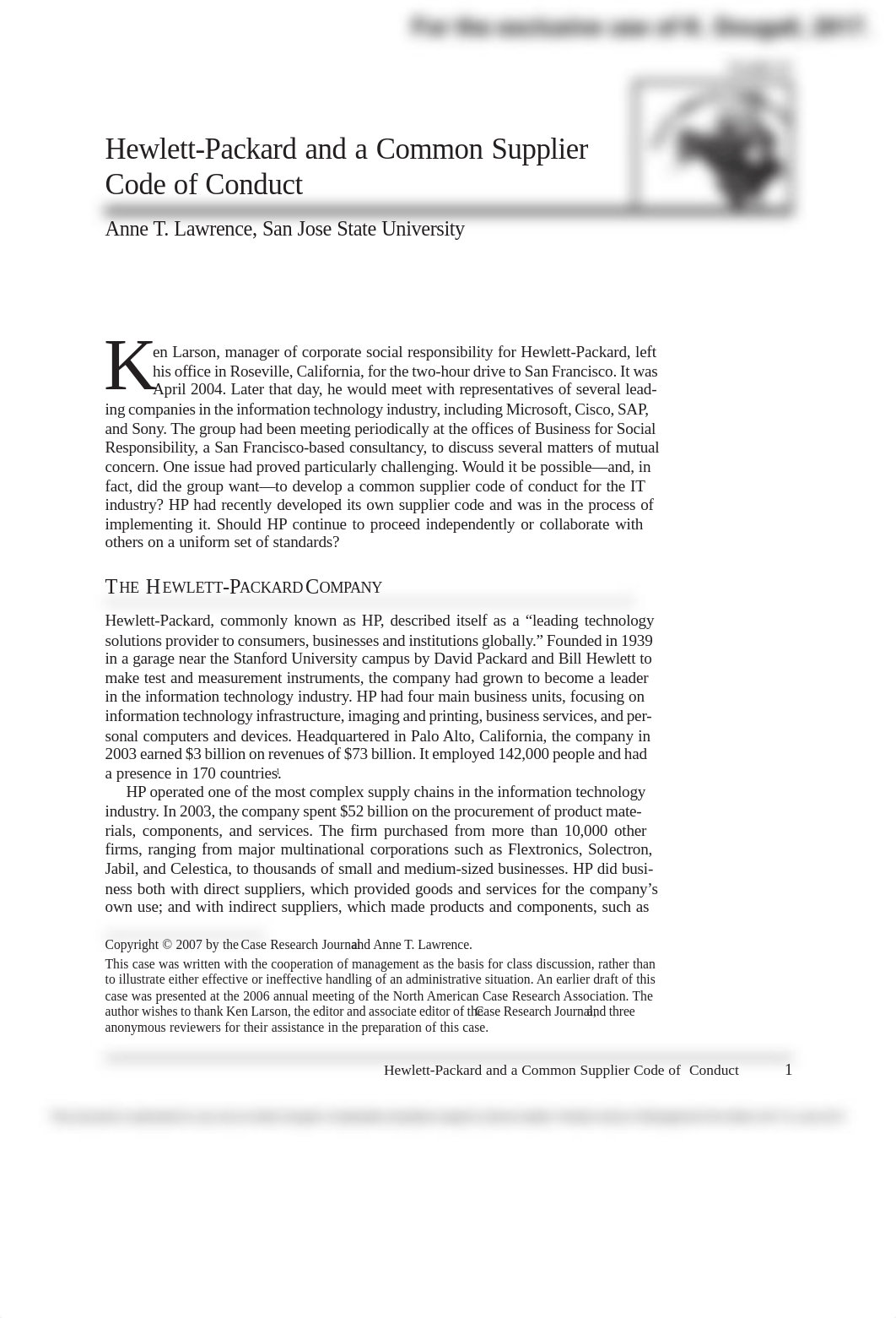 Hewlett-Packard and a Common Supplier Code of Conduct_LawrenceA.pdf_d51pfvb6uz5_page1