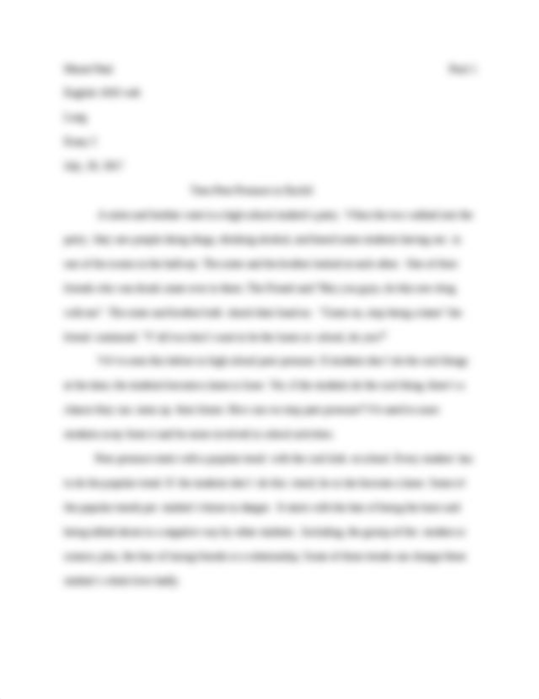 Essay 2Teen Peer Pressure in Euclid.doc_d51z01yp11s_page1