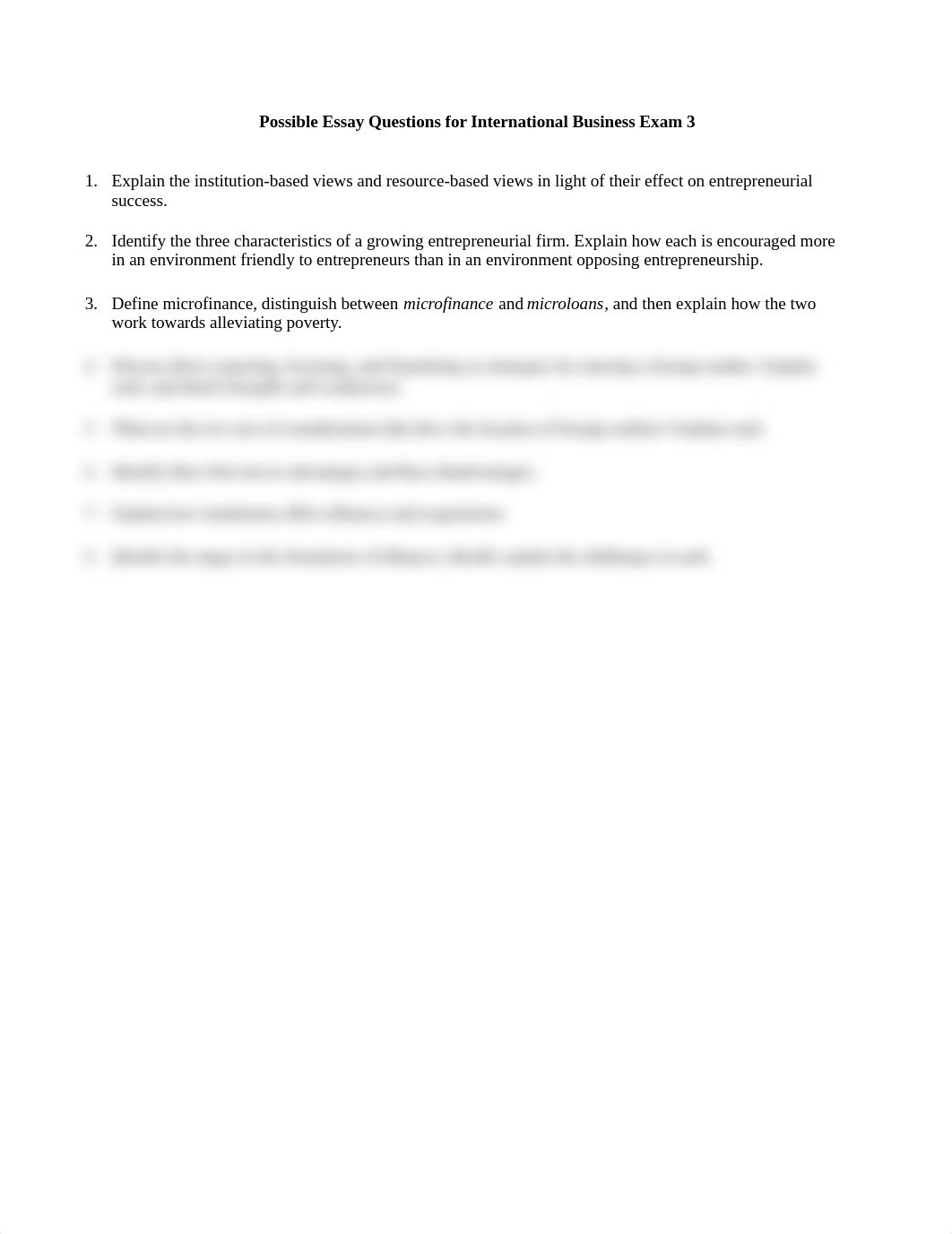 Possible Essay Questions for International Business Exam 3.pdf_d51zenfrb0x_page1