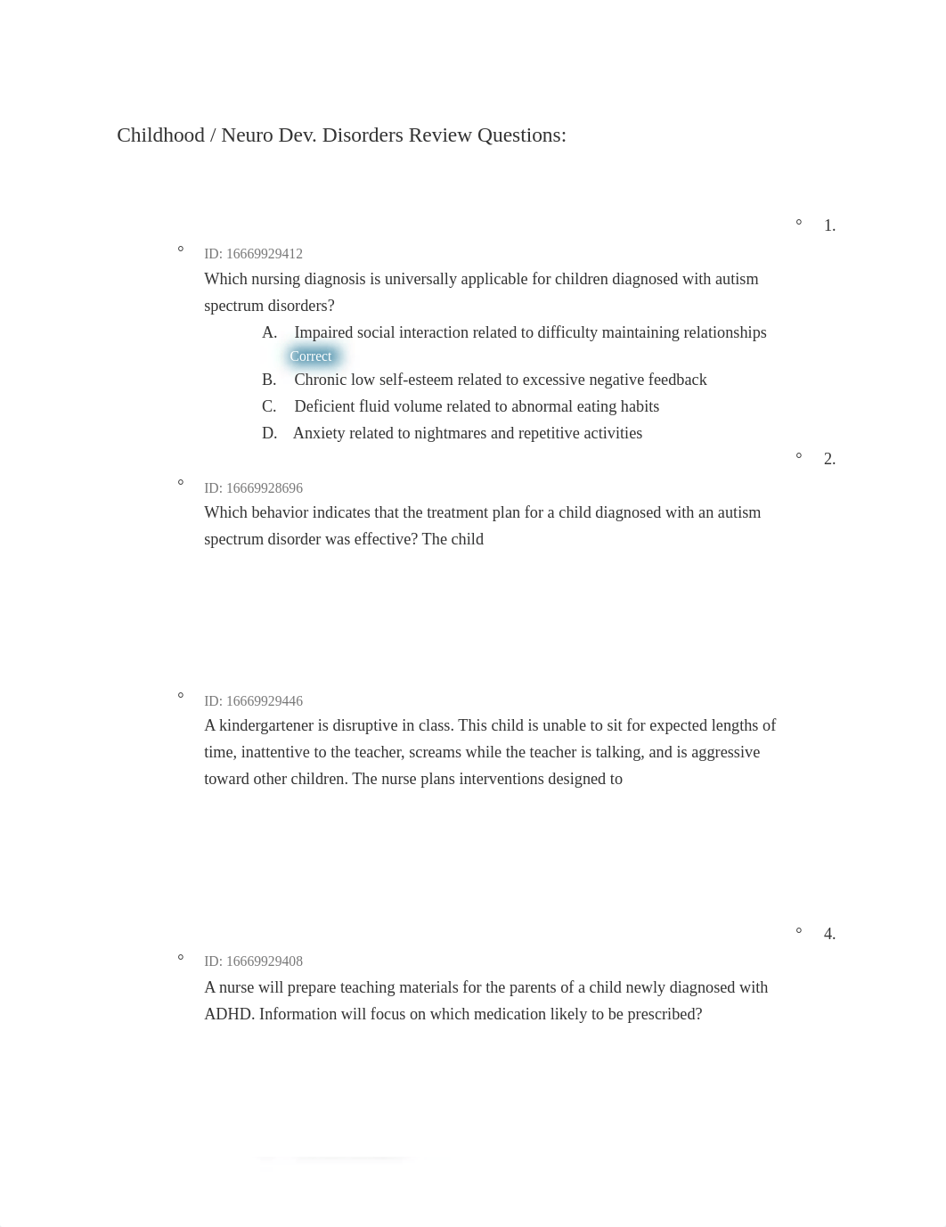 Childhood _ neurodev Disorders review questions (with answers).docx_d530hc8do5f_page1