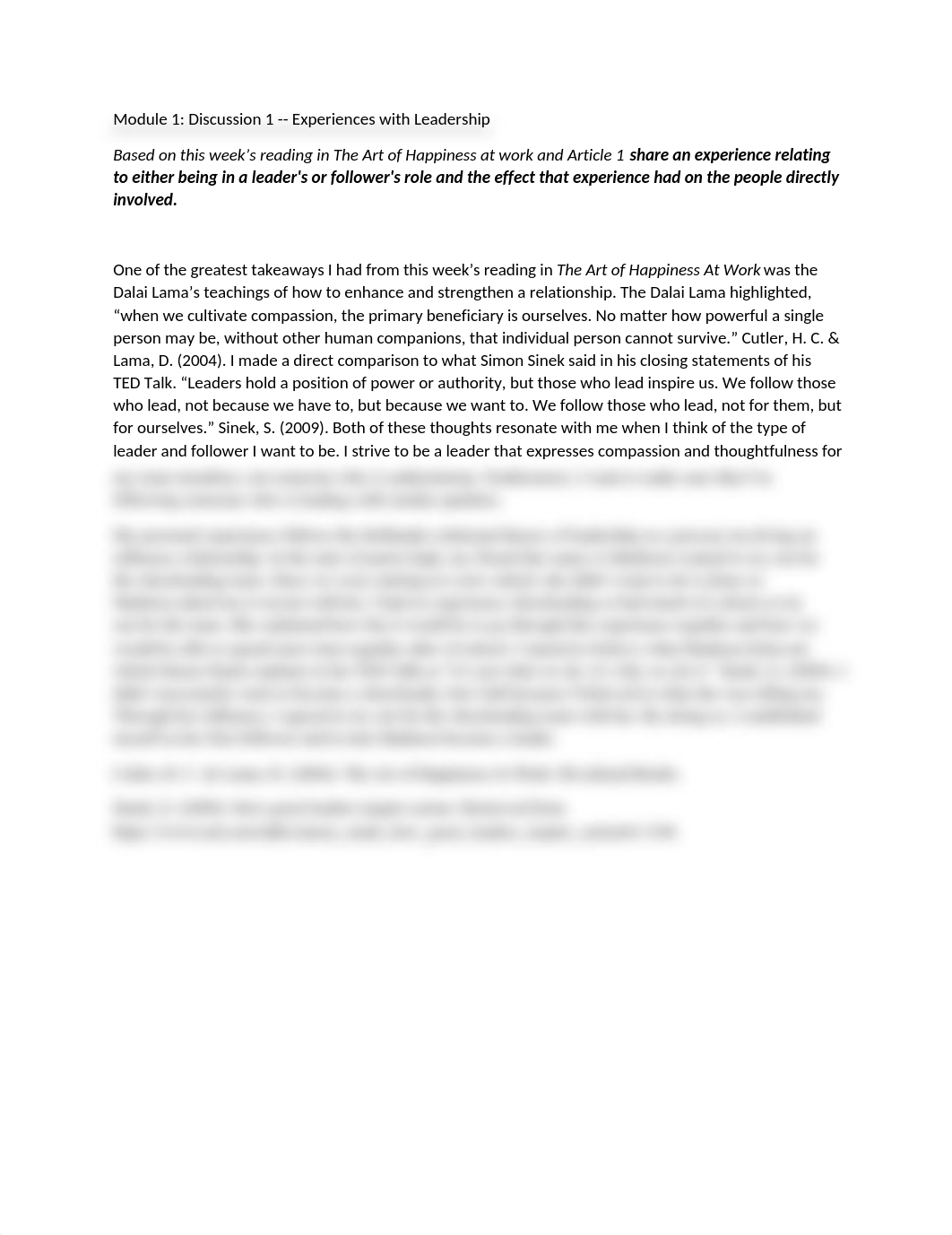 Module 1 - Discussion 1 - Experiences with Leadership.docx_d53aigqf0cf_page1