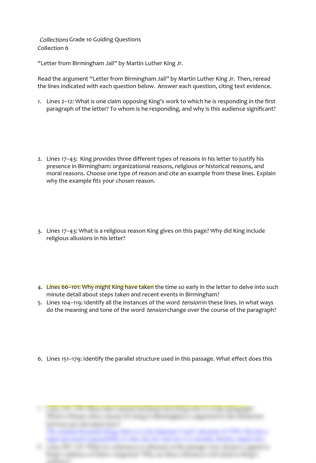 Collections Grade 10 Guiding Questions_d53buhgnxvt_page1